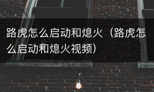 路虎怎么启动和熄火（路虎怎么启动和熄火视频）