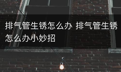排气管生锈怎么办 排气管生锈怎么办小妙招