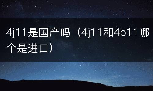 4j11是国产吗（4j11和4b11哪个是进口）