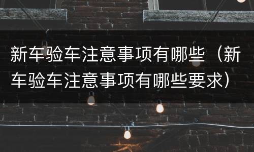 新车验车注意事项有哪些（新车验车注意事项有哪些要求）