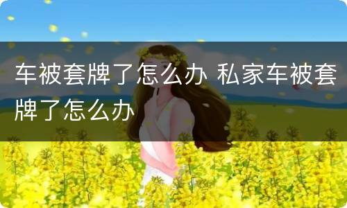 车被套牌了怎么办 私家车被套牌了怎么办
