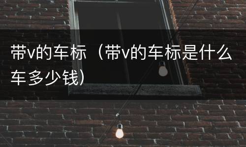 带v的车标（带v的车标是什么车多少钱）