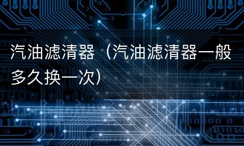 汽油滤清器（汽油滤清器一般多久换一次）