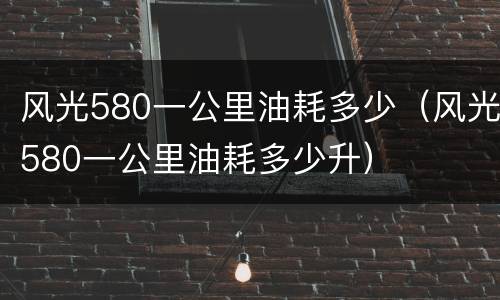 风光580一公里油耗多少（风光580一公里油耗多少升）