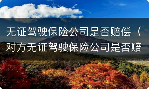 无证驾驶保险公司是否赔偿（对方无证驾驶保险公司是否赔偿）