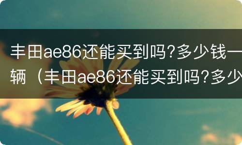 丰田ae86还能买到吗?多少钱一辆（丰田ae86还能买到吗?多少钱一辆车）