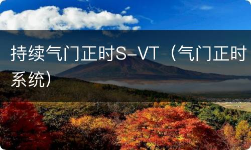 持续气门正时S-VT（气门正时系统）