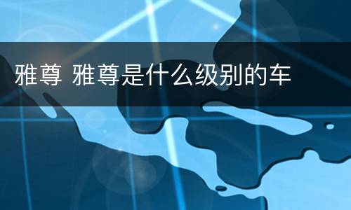 雅尊 雅尊是什么级别的车