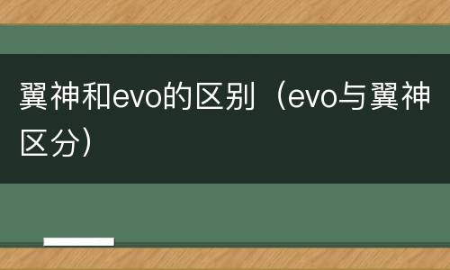翼神和evo的区别（evo与翼神区分）