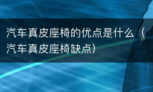汽车真皮座椅的优点是什么（汽车真皮座椅缺点）