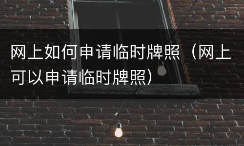 网上如何申请临时牌照（网上可以申请临时牌照）