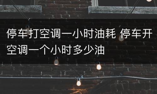 停车打空调一小时油耗 停车开空调一个小时多少油