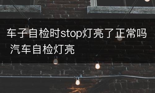 车子自检时stop灯亮了正常吗 汽车自检灯亮