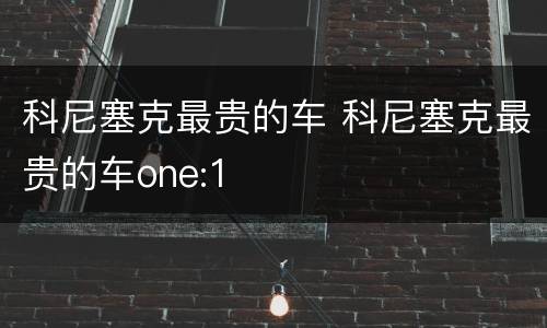 科尼塞克最贵的车 科尼塞克最贵的车one:1