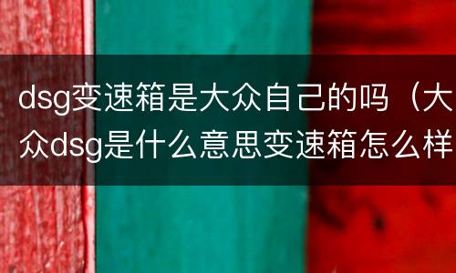 dsg变速箱是大众自己的吗（大众dsg是什么意思变速箱怎么样）