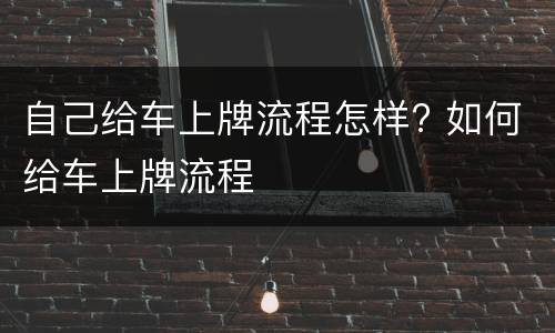 自己给车上牌流程怎样? 如何给车上牌流程