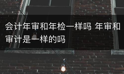 会计年审和年检一样吗 年审和审计是一样的吗