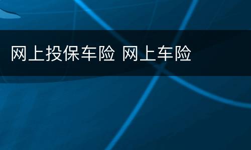 网上投保车险 网上车险