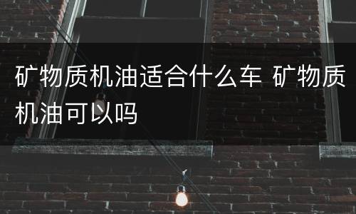 矿物质机油适合什么车 矿物质机油可以吗