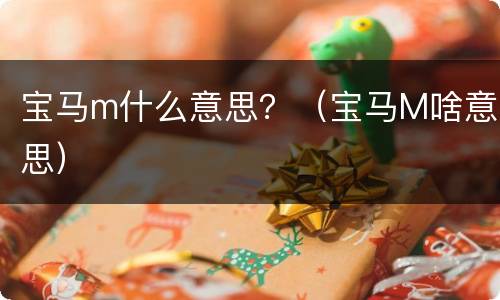 宝马m什么意思？（宝马M啥意思）