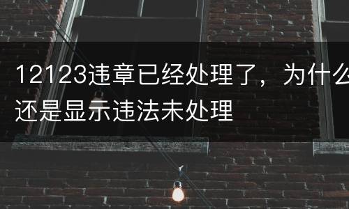 12123违章已经处理了，为什么还是显示违法未处理