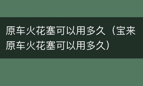 原车火花塞可以用多久（宝来原车火花塞可以用多久）