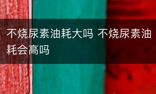 不烧尿素油耗大吗 不烧尿素油耗会高吗