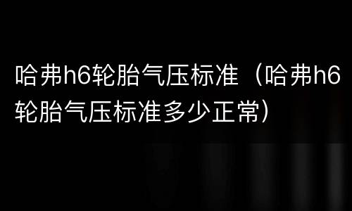 哈弗h6轮胎气压标准（哈弗h6轮胎气压标准多少正常）