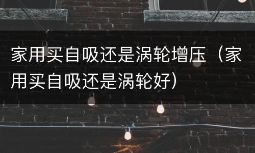 家用买自吸还是涡轮增压（家用买自吸还是涡轮好）