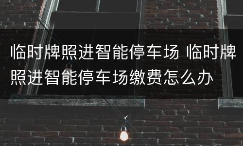 临时牌照进智能停车场 临时牌照进智能停车场缴费怎么办
