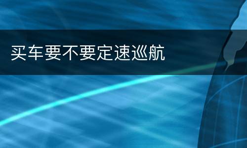 买车要不要定速巡航