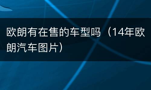欧朗有在售的车型吗（14年欧朗汽车图片）