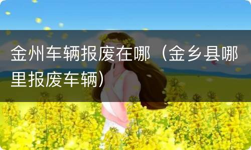 金州车辆报废在哪（金乡县哪里报废车辆）