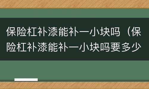 保险杠补漆能补一小块吗（保险杠补漆能补一小块吗要多少钱）
