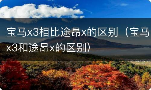 宝马x3相比途昂x的区别（宝马x3和途昂x的区别）