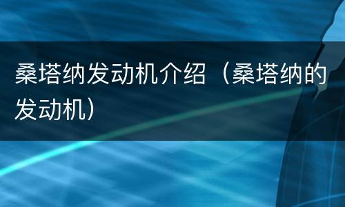 桑塔纳发动机介绍（桑塔纳的发动机）