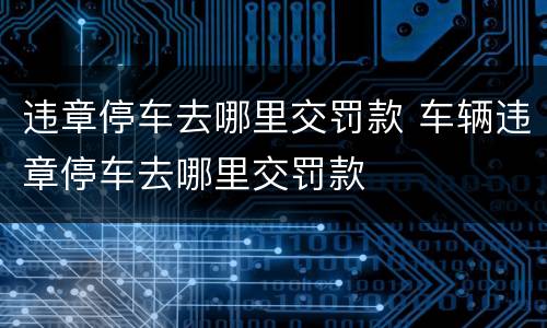 违章停车去哪里交罚款 车辆违章停车去哪里交罚款
