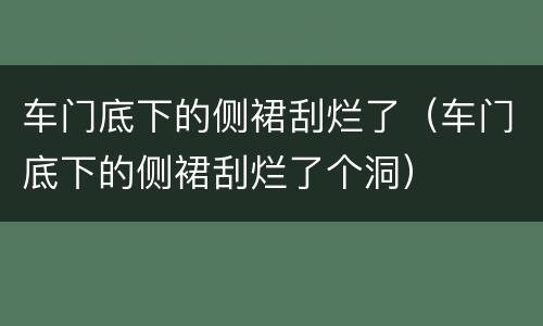 车门底下的侧裙刮烂了（车门底下的侧裙刮烂了个洞）