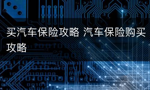 买汽车保险攻略 汽车保险购买攻略