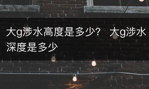 大g涉水高度是多少？ 大g涉水深度是多少