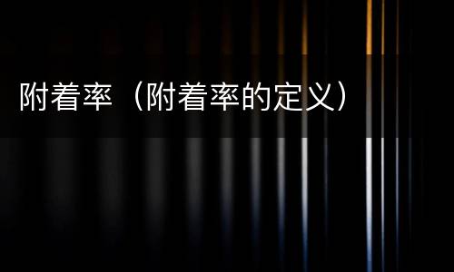 附着率（附着率的定义）