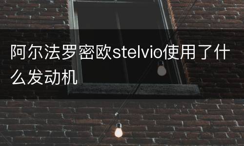 阿尔法罗密欧stelvio使用了什么发动机