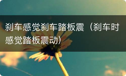 刹车感觉刹车踏板震（刹车时感觉踏板震动）