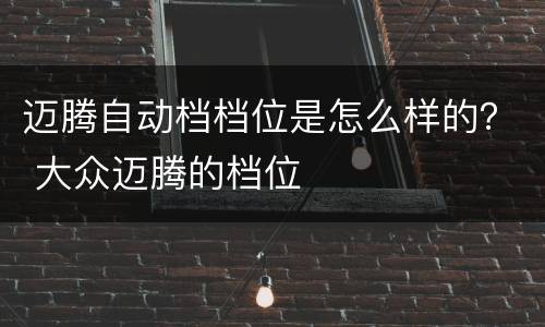 迈腾自动档档位是怎么样的？ 大众迈腾的档位