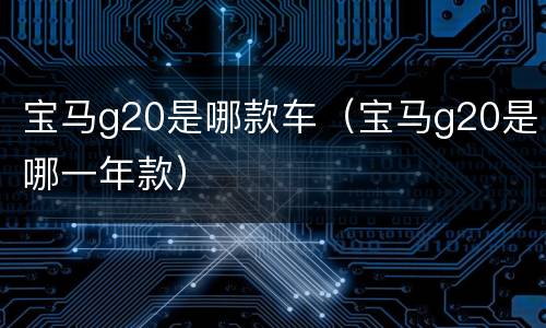 宝马g20是哪款车（宝马g20是哪一年款）