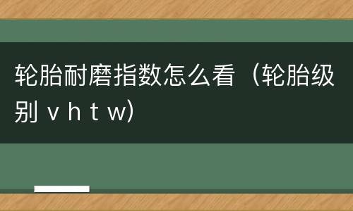 轮胎耐磨指数怎么看（轮胎级别 v h t w）