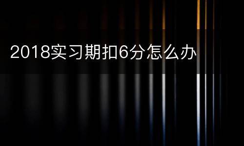 2018实习期扣6分怎么办