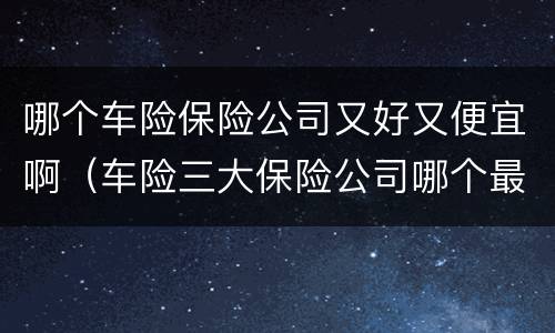 哪个车险保险公司又好又便宜啊（车险三大保险公司哪个最好）