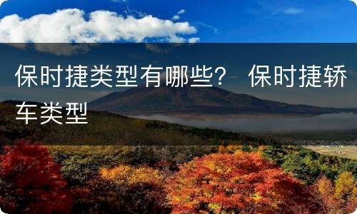保时捷类型有哪些？ 保时捷轿车类型