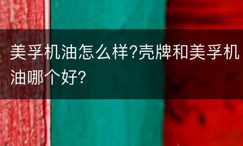 美孚机油怎么样?壳牌和美孚机油哪个好？
